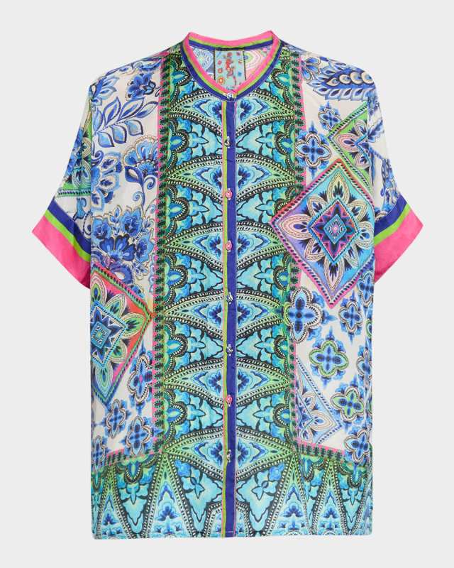 Shiro Floral-Print Silk Shirt
